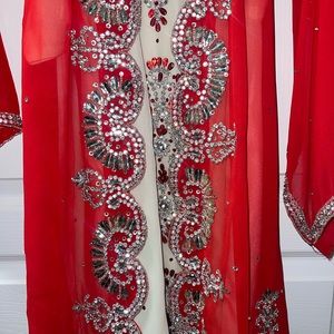Red, gemstone, kaftan